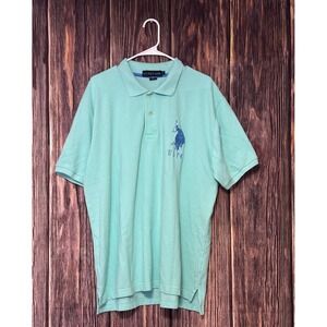 US Polo Assn Polo Shirt Mens XL Aqua Green Embroider Logo Classic Big Pony